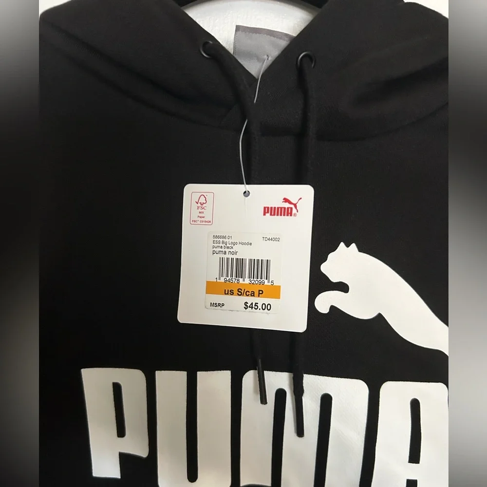 Puma Men's Essentials Big Logo Fleece Hoodie New with tags size small